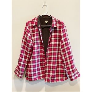 L.L. Bean Plaid Fleece Lined Button Down